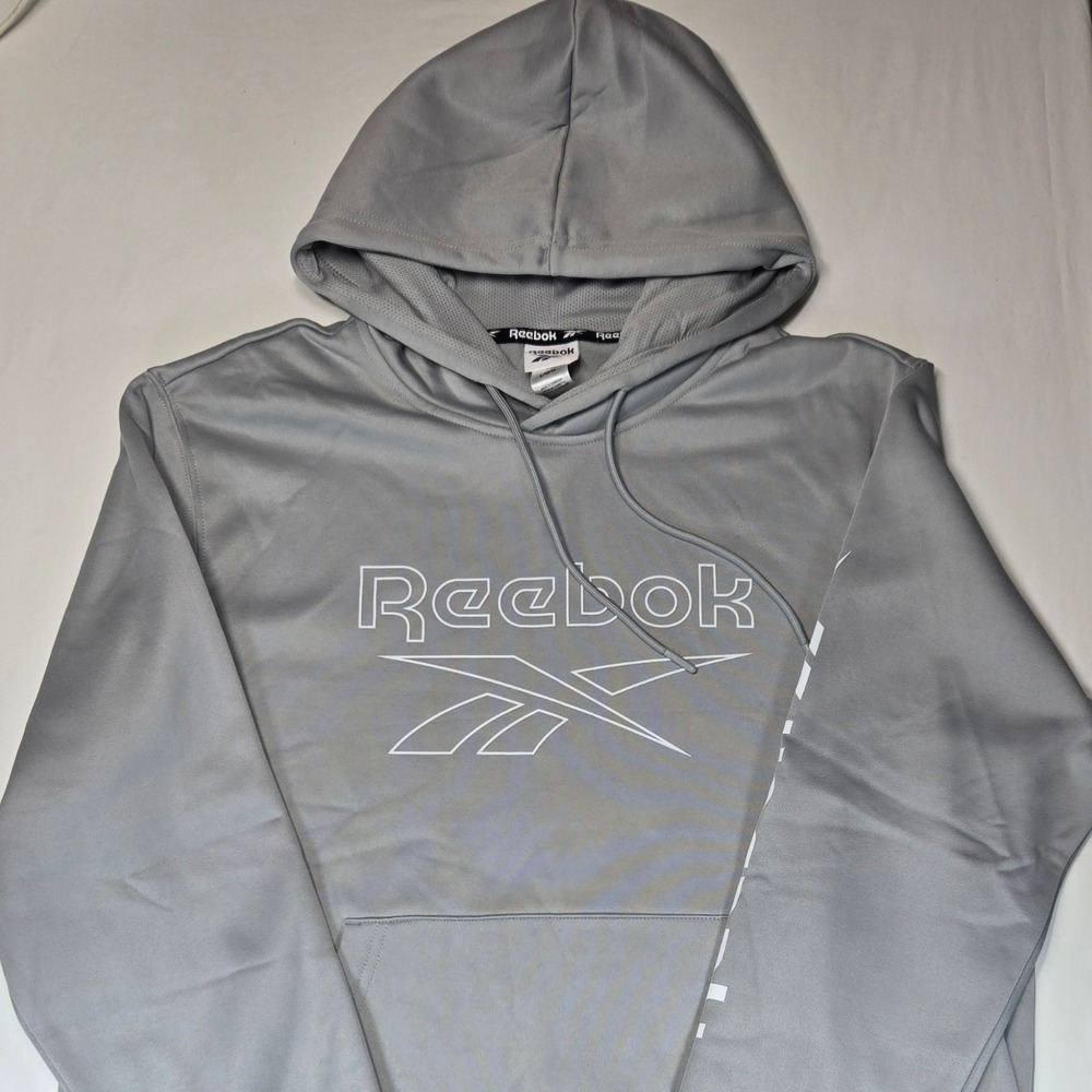 Reebok Mens Box Jump Tech Hoodie Gray Athletic Sweatshirt REM203FH09B048 Size L